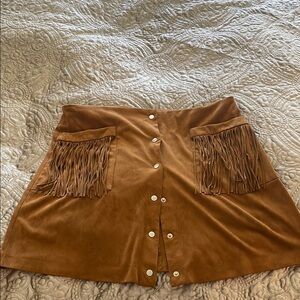 Fringed Tan Skirt